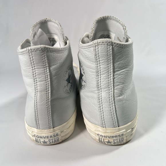 Converse Chuck Taylor All Star Hi Leather Ghosted Blue Grey Sneakers A07132C 9W - Picture 8 of 11